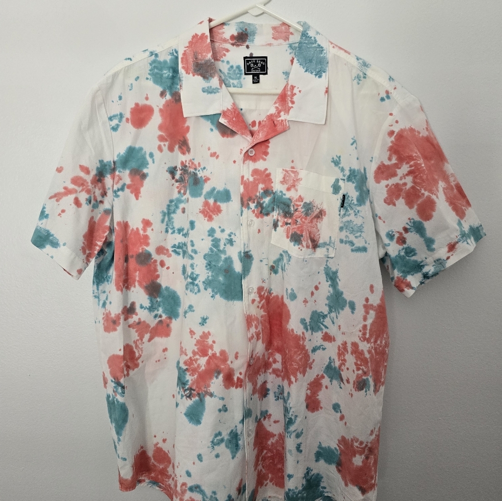 Men's Tie-Dye Shirt in Red and Blue
